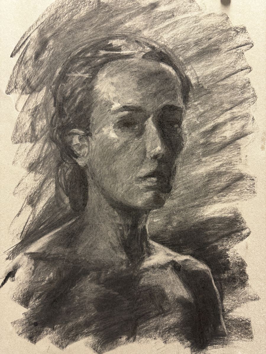 Portrait Study — Charcoal on toned paper