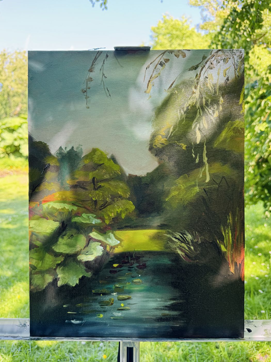The Lily Pond — Oil on canvas board · painted on site